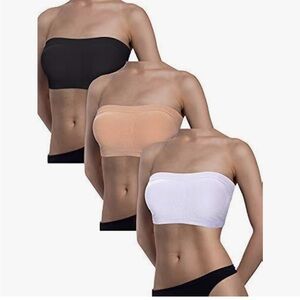 Women Bandeau Bra Padded Strapless Bralette Bra Seamless Bandeau Tube Top